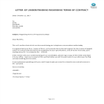 Letter Of Understanding Regarding Terms Of Contract gratis en premium templates