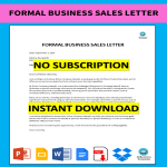 Formal Business Sales Letter gratis en premium templates