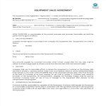 Equipment Sales Agreement gratis en premium templates