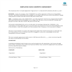 template topic preview image Employee Non Compete Agreement