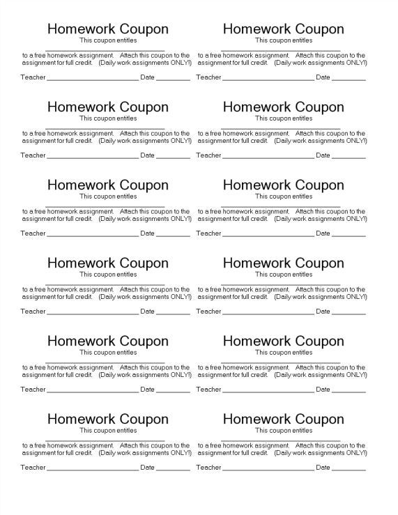 template topic preview image Homework Coupon