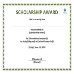 Vorschaubild der VorlageScholarship Award Certificate template