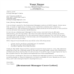 Restaurant Manager Cover Letter gratis en premium templates