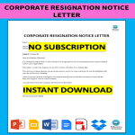 Corporate Resignation Notice Letter gratis en premium templates