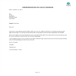 Memorandum On Sales Seminar gratis en premium templates