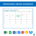template preview imagePreschool Snack Schedule