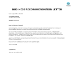 template topic preview image Business Recommendation Letter Format