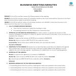 Business Meeting Minutes Format gratis en premium templates