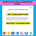 Sample College Leadership Essay gratis en premium templates