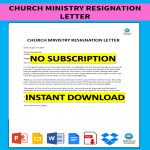 Church Ministry Resignation Letter gratis en premium templates