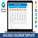 template topic preview image 2022 Daily Calendar Template