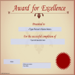 Award for Excellence Certificate gratis en premium templates
