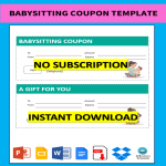 Babysitting Coupon template gratis en premium templates