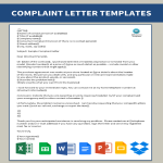 Sample Formal Complaint Letter gratis en premium templates