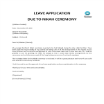 Nikkah Leave Letter gratis en premium templates