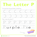 Learn to write letter P gratis en premium templates