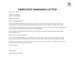 template topic preview image Employee Warning Letter due to unacceptable Conduct