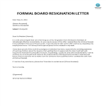 Formal Board Resignation Letter gratis en premium templates