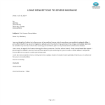 Sick leave application Letter for severe migraine gratis en premium templates