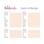 Printable Wedding Guest List gratis en premium templates