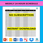 template topic preview image Weekly 24 Hour Schedule