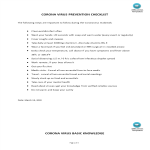 Coronavirus Prevention Checklist gratis en premium templates