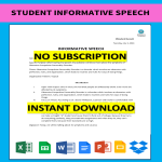 template topic preview image Student Informative Speech Outline