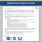 Cover Letter Animation gratis en premium templates