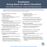 Back To Work Checklist Coronavirus Employees gratis en premium templates