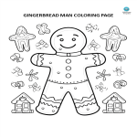 Gingerbread Man Coloring Page gratis en premium templates