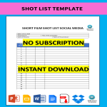 template topic preview image Shot List Template