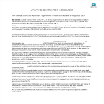 Utility and Contractor agreement gratis en premium templates