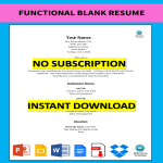 Functional Blank Resume gratis en premium templates