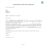 Resignation Letter With Complaint gratis en premium templates