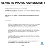 Remote Work Agreement gratis en premium templates