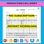 Production Call Sheet gratis en premium templates