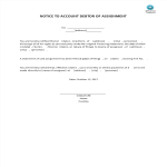 notice of assignment to debtor