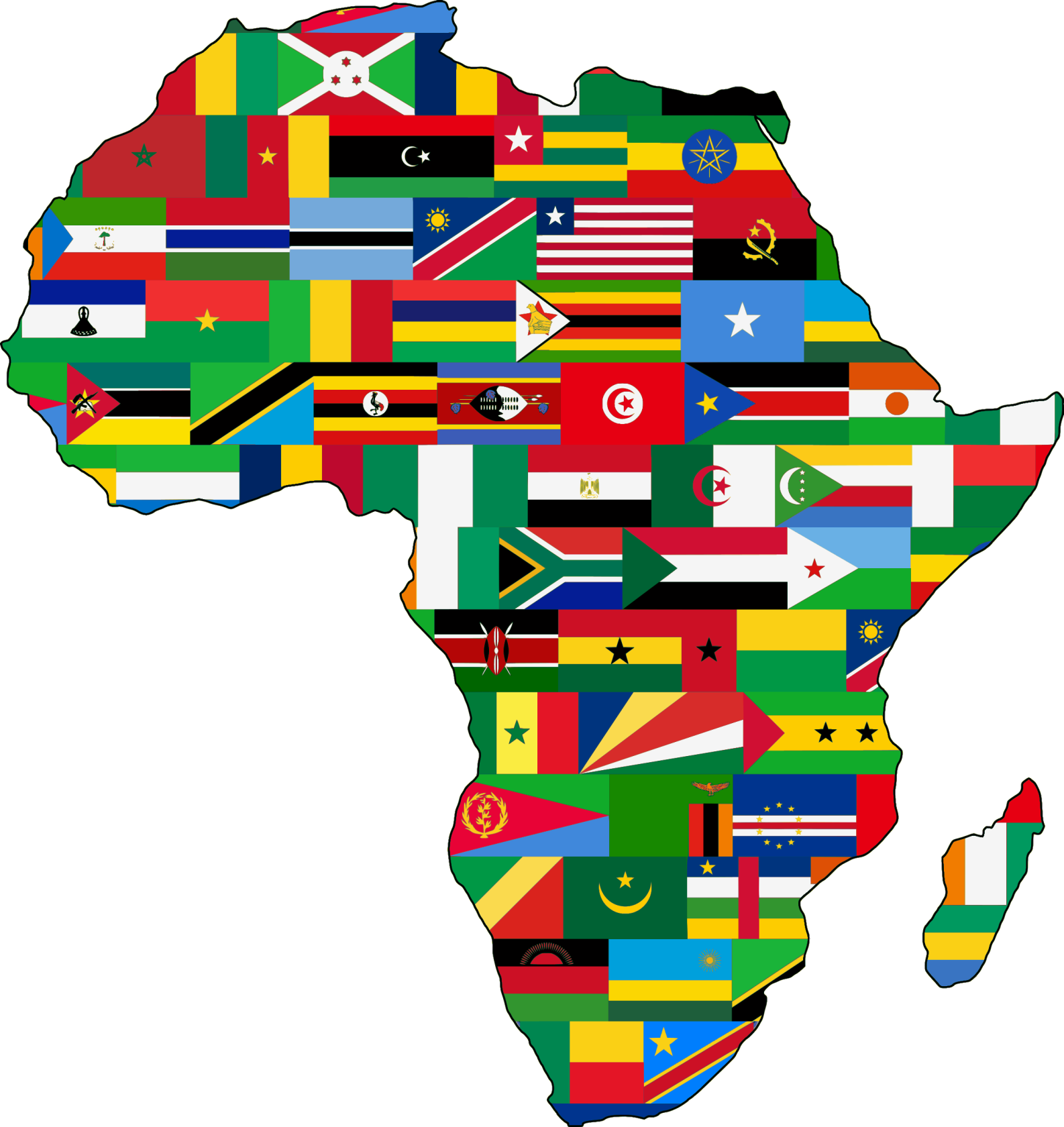 Vorschaubild des Vorlagenthemas African Printable Flags Template