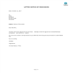 Letter notice of rescission sample Business templates contracts and