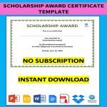 Vorschaubild der VorlageScholarship Award Certificate template