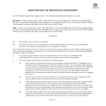 Arbitration Or Mediation Agreement gratis en premium templates