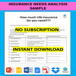 Insurance Needs Analysis Sample gratis en premium templates