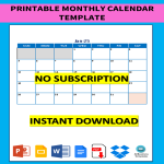 Printable Calendar Monthly template gratis en premium templates