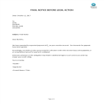 Final Notice Before Legal Action gratis en premium templates