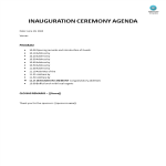 template topic preview image Inauguration Ceremony Agenda