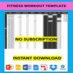 Fitness Workout Excel Template gratis en premium templates