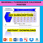 Baseball Fundraiser Calendar Poster gratis en premium templates