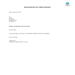 Resignation of directorship gratis en premium templates