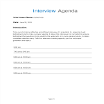 image HR Candidate Interview Agenda with Sample Questions