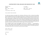 image Contractor Lien Release Form